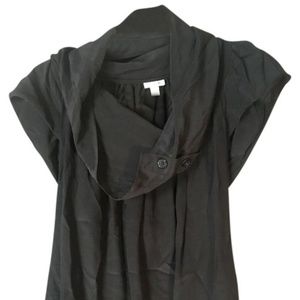Anthropologie Black Odille Deuxhill Cowl Neck Silk Blouse